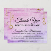 Paarse roze blokjes getextureerd hart Dank je (Voorkant / Achterkant)