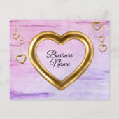 Paarse roze blokjes getextureerd hart Dank je (Achterkant)