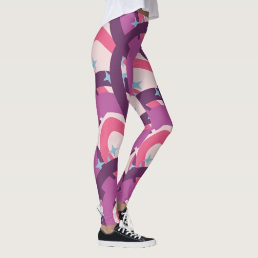 Paarse roze bohemiaanse regenboog - Speciaal geper Leggings (Rechts)