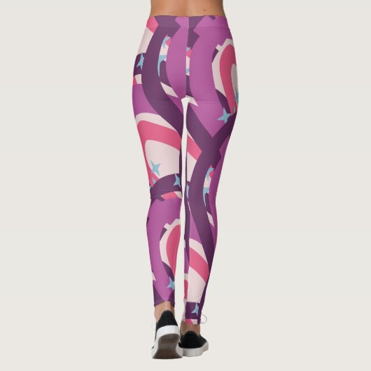 Paarse roze bohemiaanse regenboog - Speciaal geper Leggings (Achterkant)