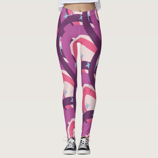 Paarse roze bohemiaanse regenboog - Speciaal geper Leggings (Voorkant)