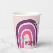 Paarse roze bohemiaanse regenboog - Speciaal geper Papieren Bekers (Achterkant)