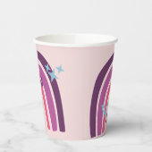 Paarse roze bohemiaanse regenboog - Speciaal geper Papieren Bekers (Links)