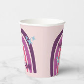Paarse roze bohemiaanse regenboog - Speciaal geper Papieren Bekers (Rechts)