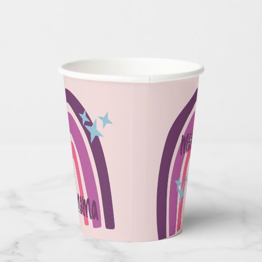 Paarse roze bohemiaanse regenboog - Speciaal geper Papieren Bekers (Rechts)