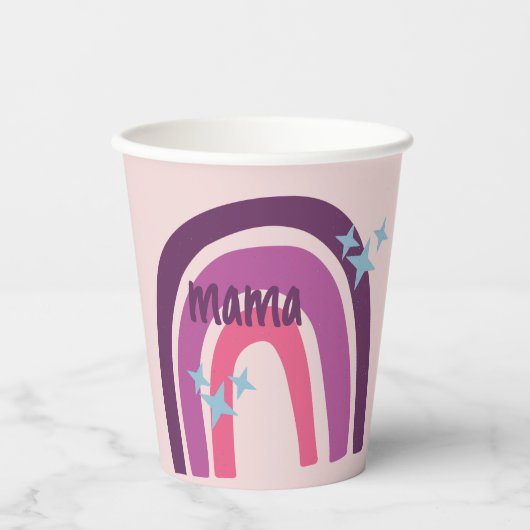 Paarse roze bohemiaanse regenboog - Speciaal geper Papieren Bekers (Voorkant)