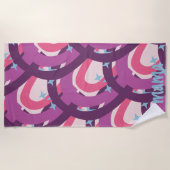 Paarse roze bohemiaanse regenboog - Speciaal geper Strandlaken (Voorkant)