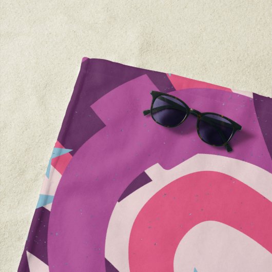 Paarse roze bohemiaanse regenboog - Speciaal geper Strandlaken (In situ)