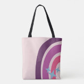 Paarse roze bohemiaanse regenboog - Speciaal geper Tote Bag (Achterkant)
