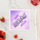 Paarse roze bokeh verjaardag servet (Insitu)