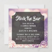 Paarse & Roze Bokeh, Voorraad de Bar Couples Showe Kaart (Voorkant)