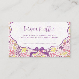 Paarse Roze Boog Wilde Bloemen Bloesems Baby Showe Informatiekaartje