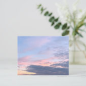 Paarse roze Briefkaarten voor de blauwe hemel (Staand voorkant)