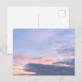 Paarse roze Briefkaarten voor de blauwe hemel (Voorkant / Achterkant)