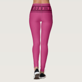 Paarse Roze Broek met Tekst Hardlopen Leggings