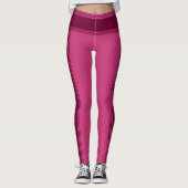 Paarse Roze Broek met Tekst Hardlopen Leggings (Voorkant)