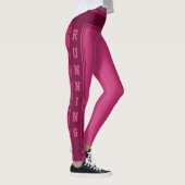 Paarse Roze Broek met Tekst Hardlopen Leggings (Rechts)