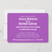 Paarse roze bruiloft voor  kervel kaart (Achterkant)