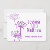 Paarse roze bruiloft voor  kervel kaart (Voorkant)