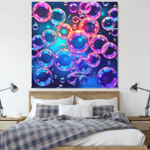 Paarse Roze Bubble Magic Canvas Afdruk (Insitu (Slaapkamer))