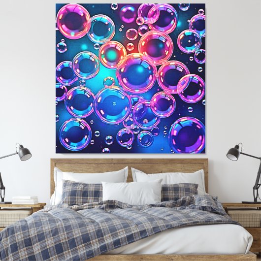 Paarse Roze Bubble Magic Canvas Afdruk (Insitu (Slaapkamer))