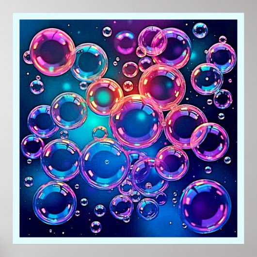 Paarse Roze Bubble Magic Poster (Voorkant)