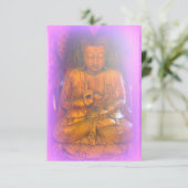paarse/roze buddha-uitnodigingskaart kaart (Staand voorkant)