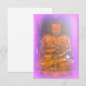 paarse/roze buddha-uitnodigingskaart kaart (Voorkant / Achterkant)