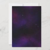 Paarse Roze Buitenruimte Verjaardagsuitnodiging Kaart (Achterkant)