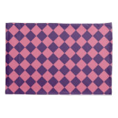 Paarse Roze Checker Diamantpatroon Kussensloop (Achterkant-Links)