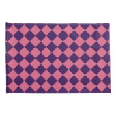 Paarse Roze Checker Diamantpatroon Kussensloop (Achterkant-Rechts)