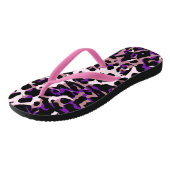 Paarse Roze Cheetah Abstract Teenslippers (Schuin)