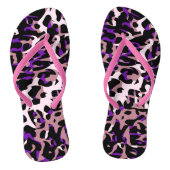 Paarse Roze Cheetah Abstract Teenslippers (Voetbed)