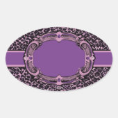 Paarse roze Cheetah Print Oval Sticker (Voorkant)