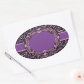Paarse roze Cheetah Print Oval Sticker (Envelop)
