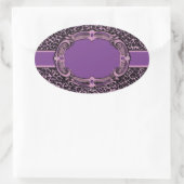 Paarse roze Cheetah Print Oval Sticker (Tas)