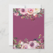 Paarse Roze Chique Roos Bloemen Bruiloft Save the  Date (Achterkant)