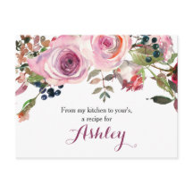 Paarse roze chique Roos bloemrecept Kaart
