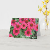 Paarse roze Coneflowers Verjaardag Kaart (Gele Bloem)