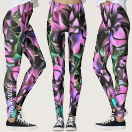 Paarse roze corn Husk Flowers 2190 Leggings