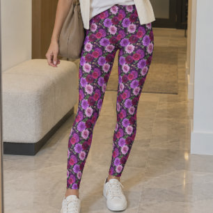 Paarse Roze Dahlia Tuin Leggings