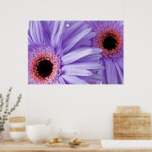 Paarse roze Daisy Gepersonaliseerd Sjabloon Poster (Keuken)