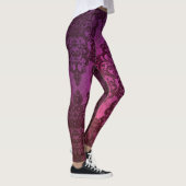 Paarse Roze Damask Boho Stijl Leggings (Rechts)