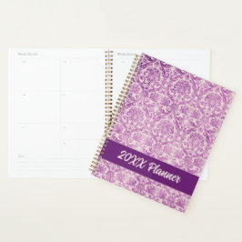 Paarse roze damast planner
