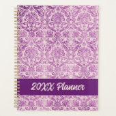 Paarse roze damast planner (Voorkant)