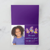 Paarse Roze Dansende Eenhoorn Kinder Foto Verjaard (Binnen)