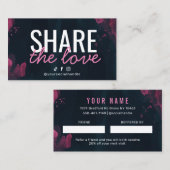 Paarse roze deelt de Love Reference Card Visitekaartje (Voorkant / Achterkant)