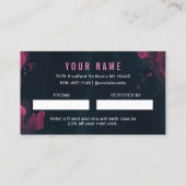 Paarse roze deelt de Love Reference Card Visitekaartje (Achterkant)