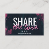 Paarse roze deelt de Love Reference Card Visitekaartje (Voorkant)