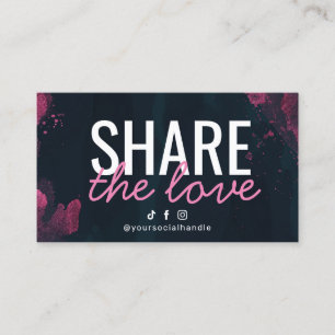 Paarse roze deelt de Love Reference Card Visitekaartje